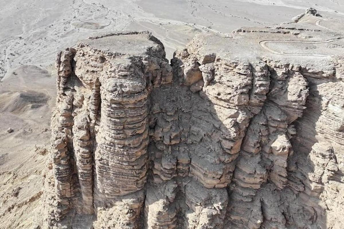 an elephant carved out of the sand in the desert