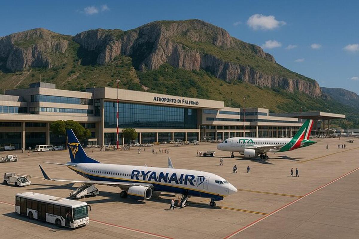 Dos aviones están estacionados en la pista de un aeropuerto.