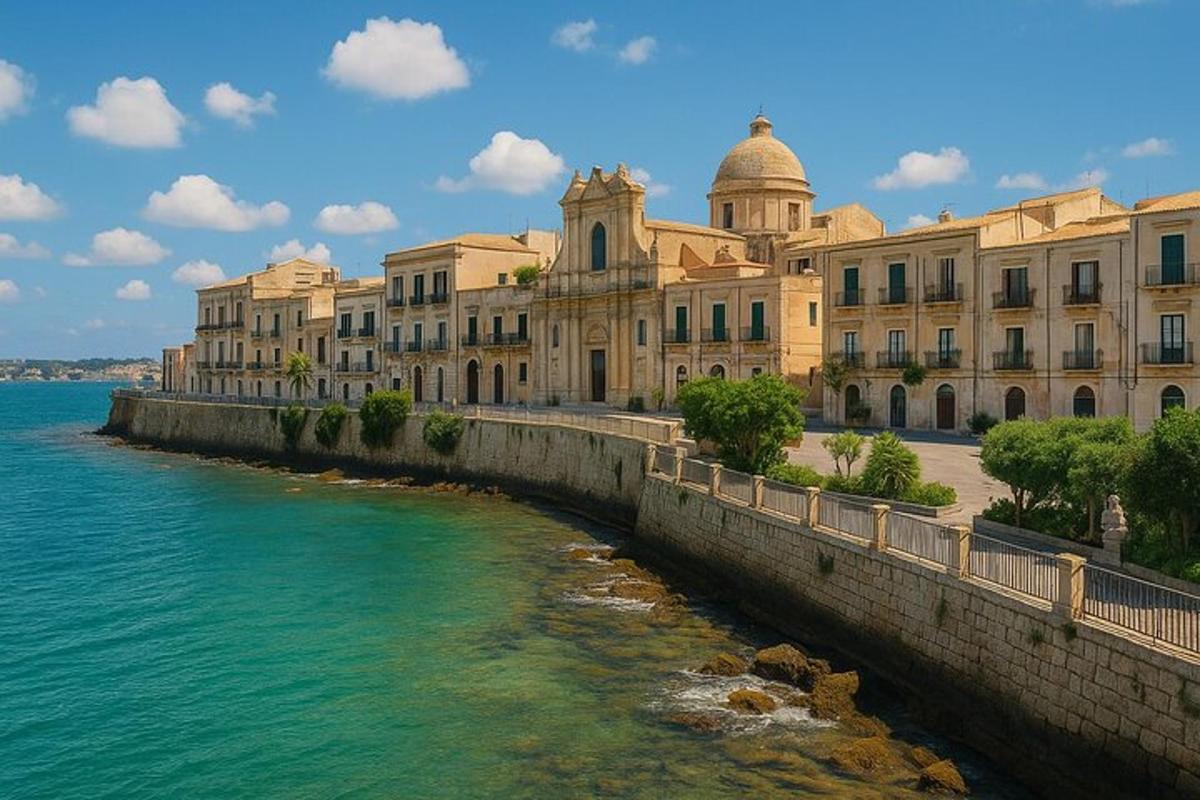 un gran edifici al costat d'una massa d'aigua