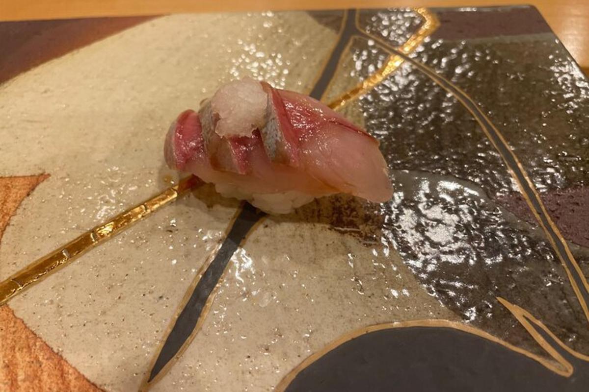 a piece of food sitting on top of a table