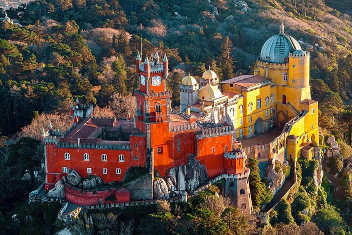 a castle on top of a hill with
