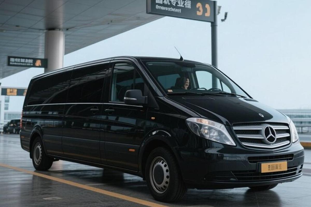 a black van parked in a parking lot