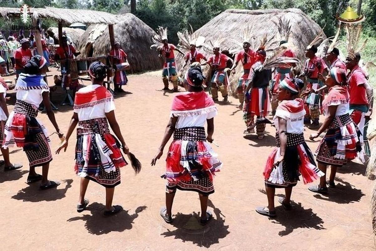 um grupo de meninas em trajes tradicionais dançando