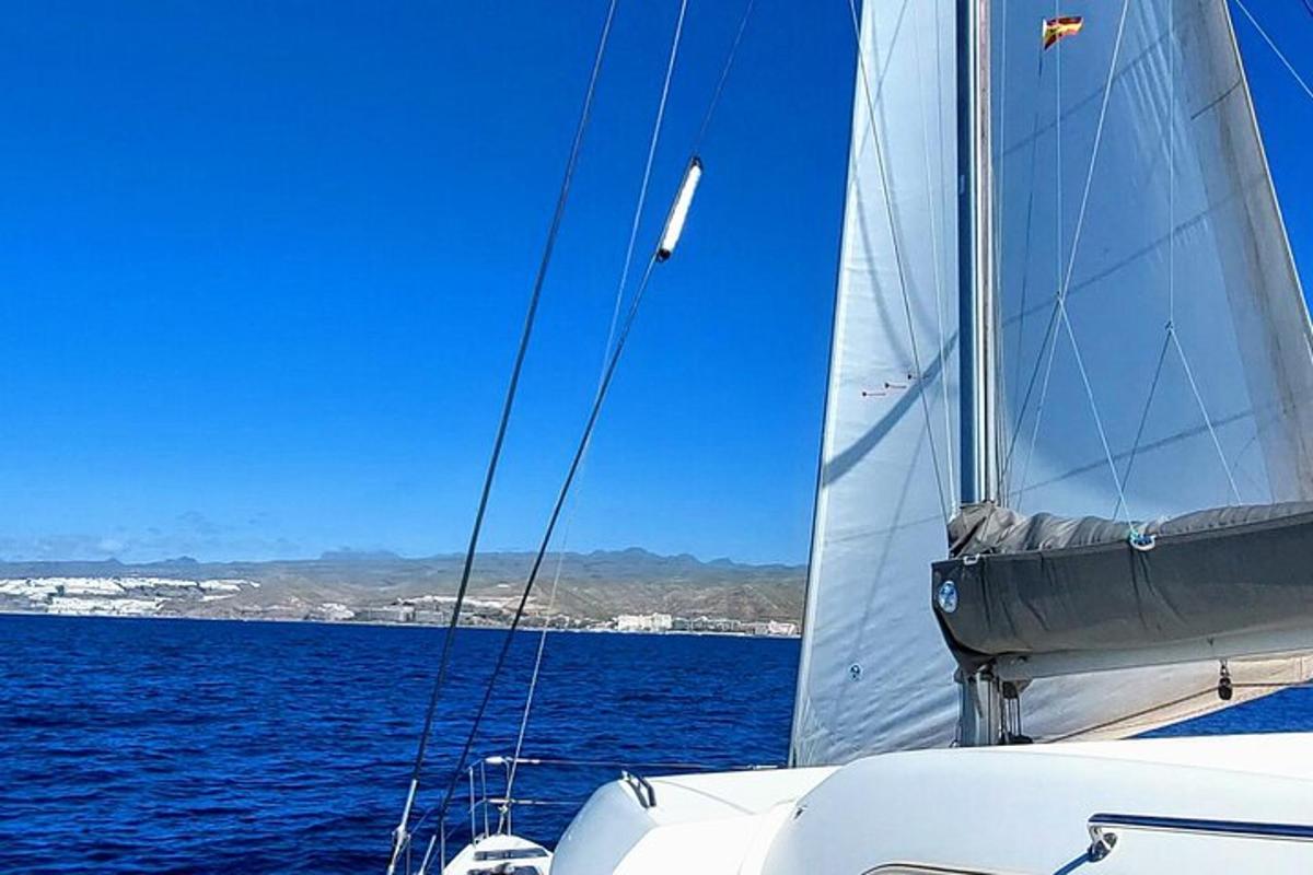 ένα ιστιοφόρο στο νερό με θέα στον ωκεανό