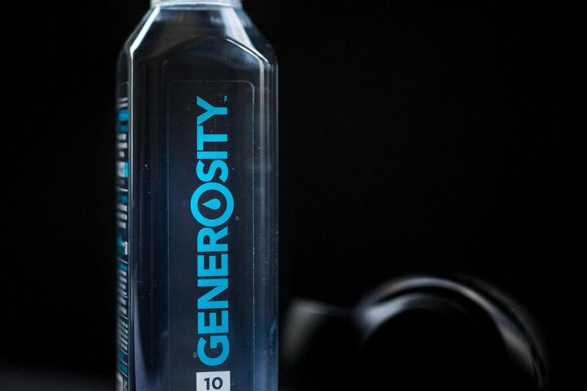a bottle of water with the word defiance on it