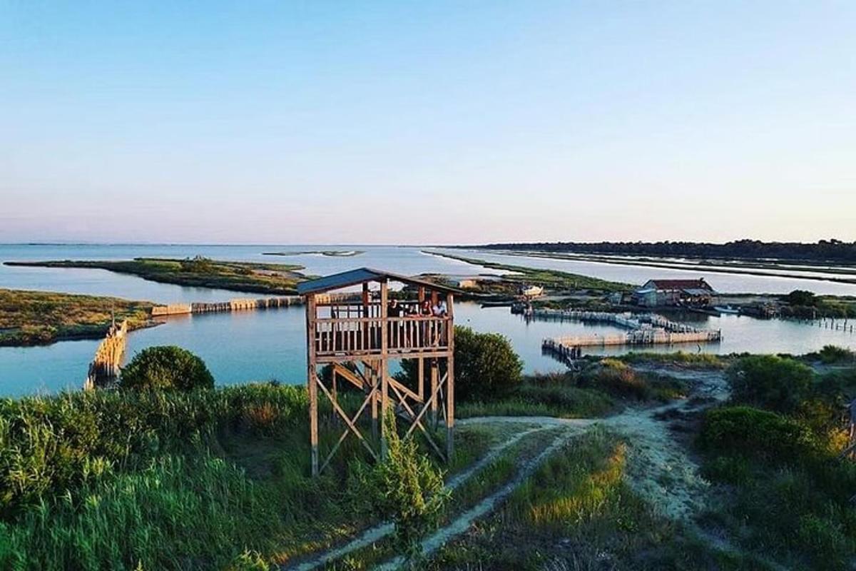 una vista aèria d'una gran massa d'aigua