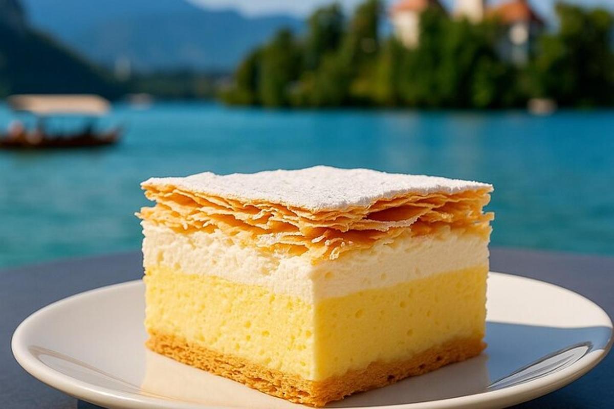 sepotong kue di atas piring di atas meja