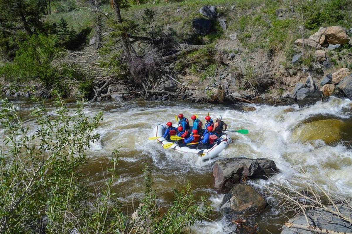 un gruppo di persone su una zattera in un fiume
