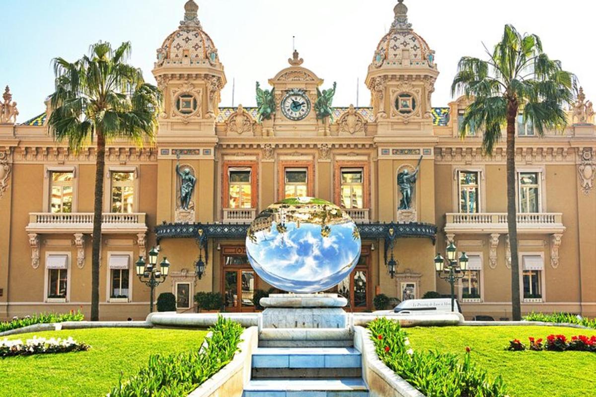 a large building with a large bowl in front of it