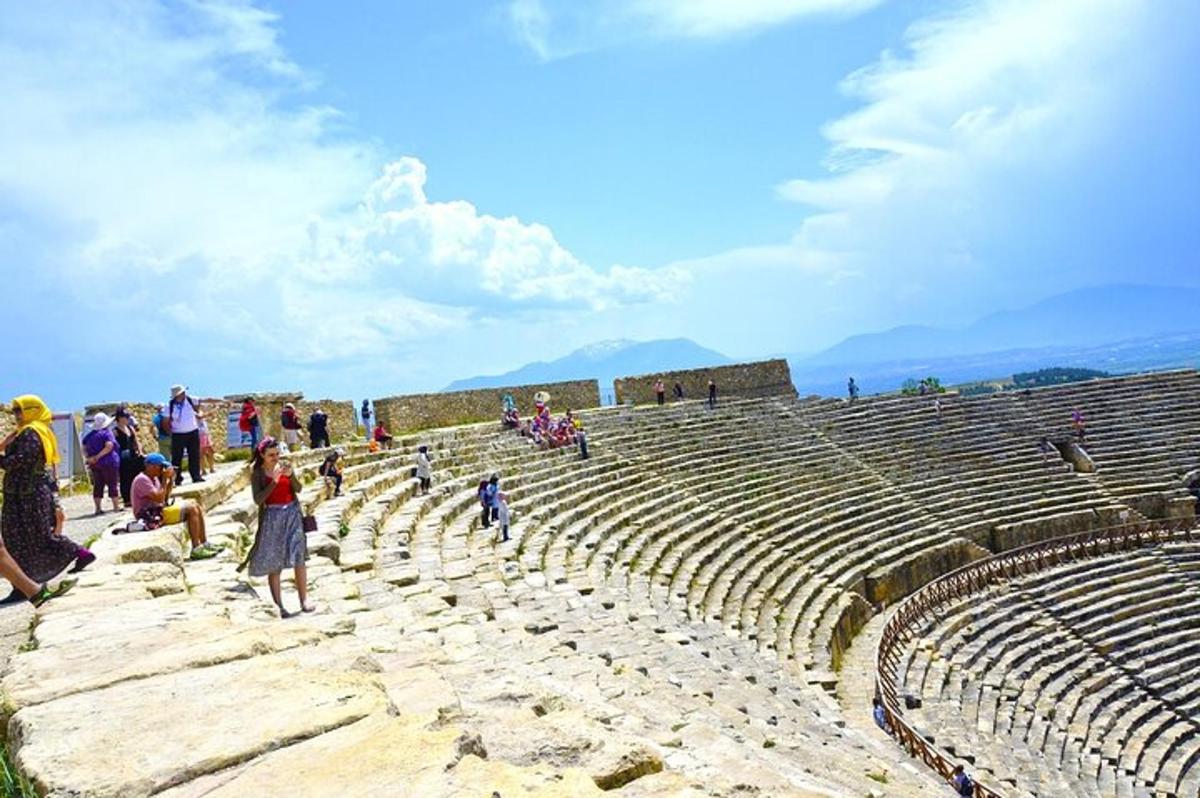 a group of people in an amphitheater