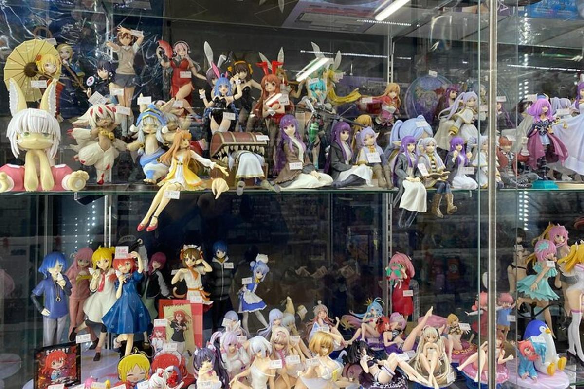 a bunch of toy figurines in a display case
