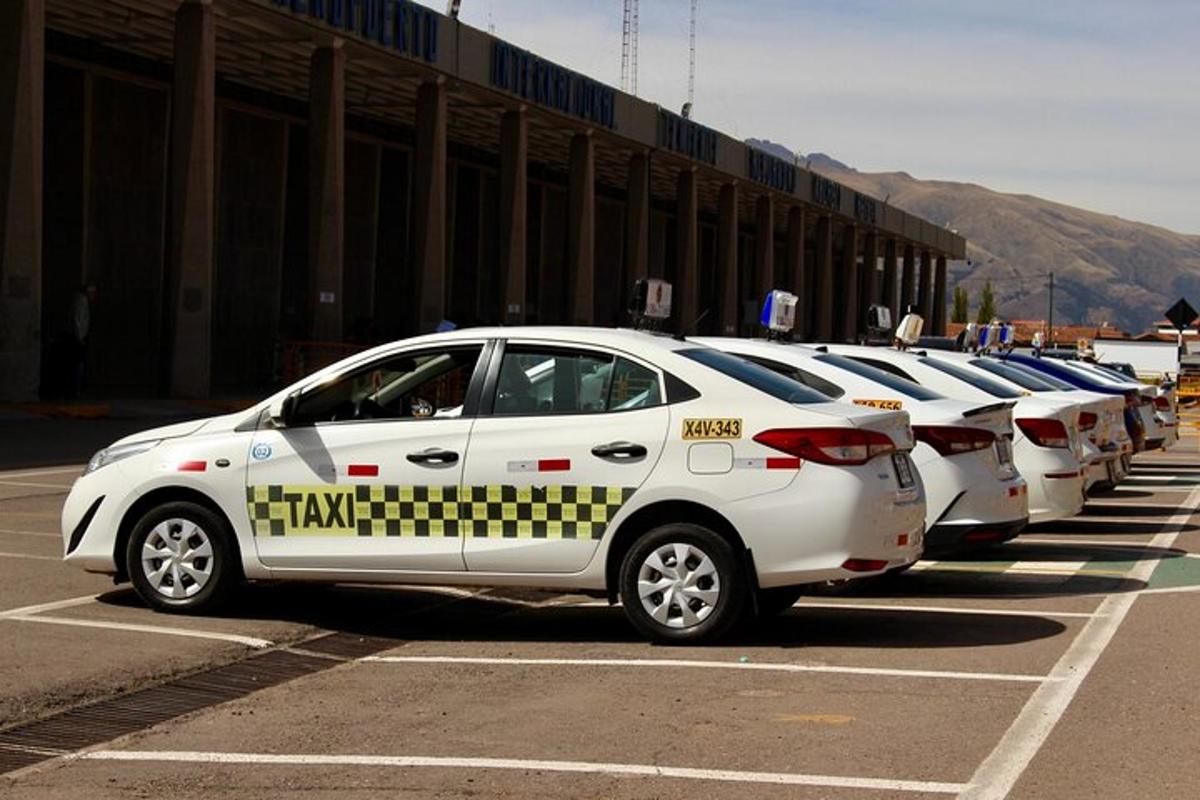 a row of white cars parked in a parking lot