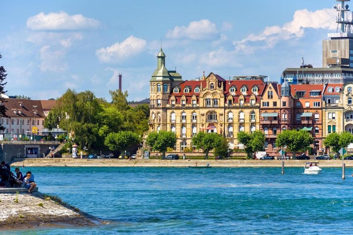 a view of a river in front of a building