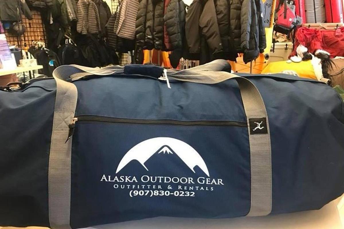 a bag is on display in a store