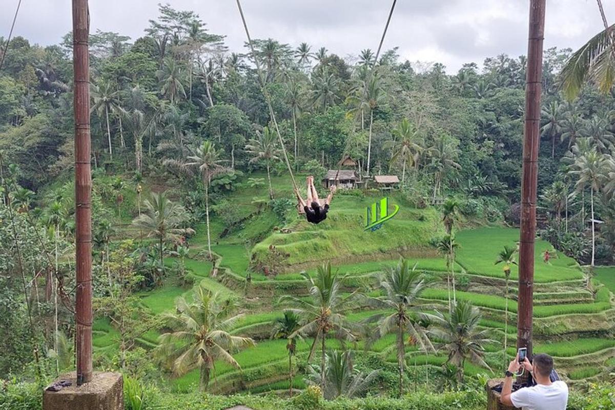 muž jazdiaci na zipline ponad sviežu zelenú lúku