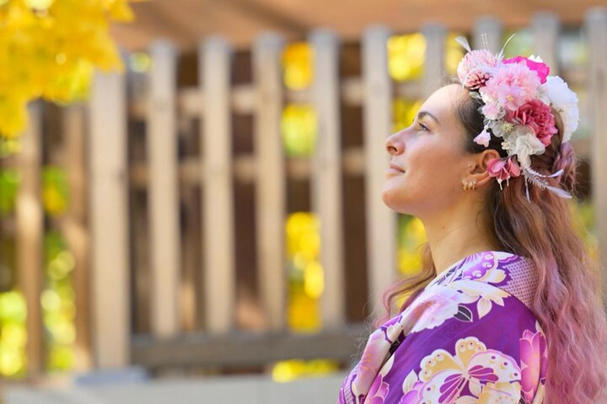 a woman with a flower crown on her head