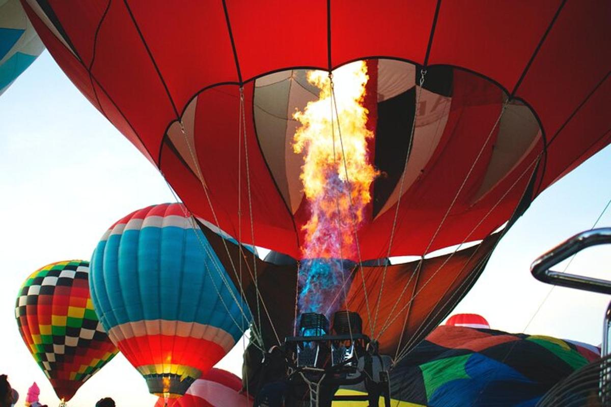 un gruppo di mongolfiere colorate nel cielo