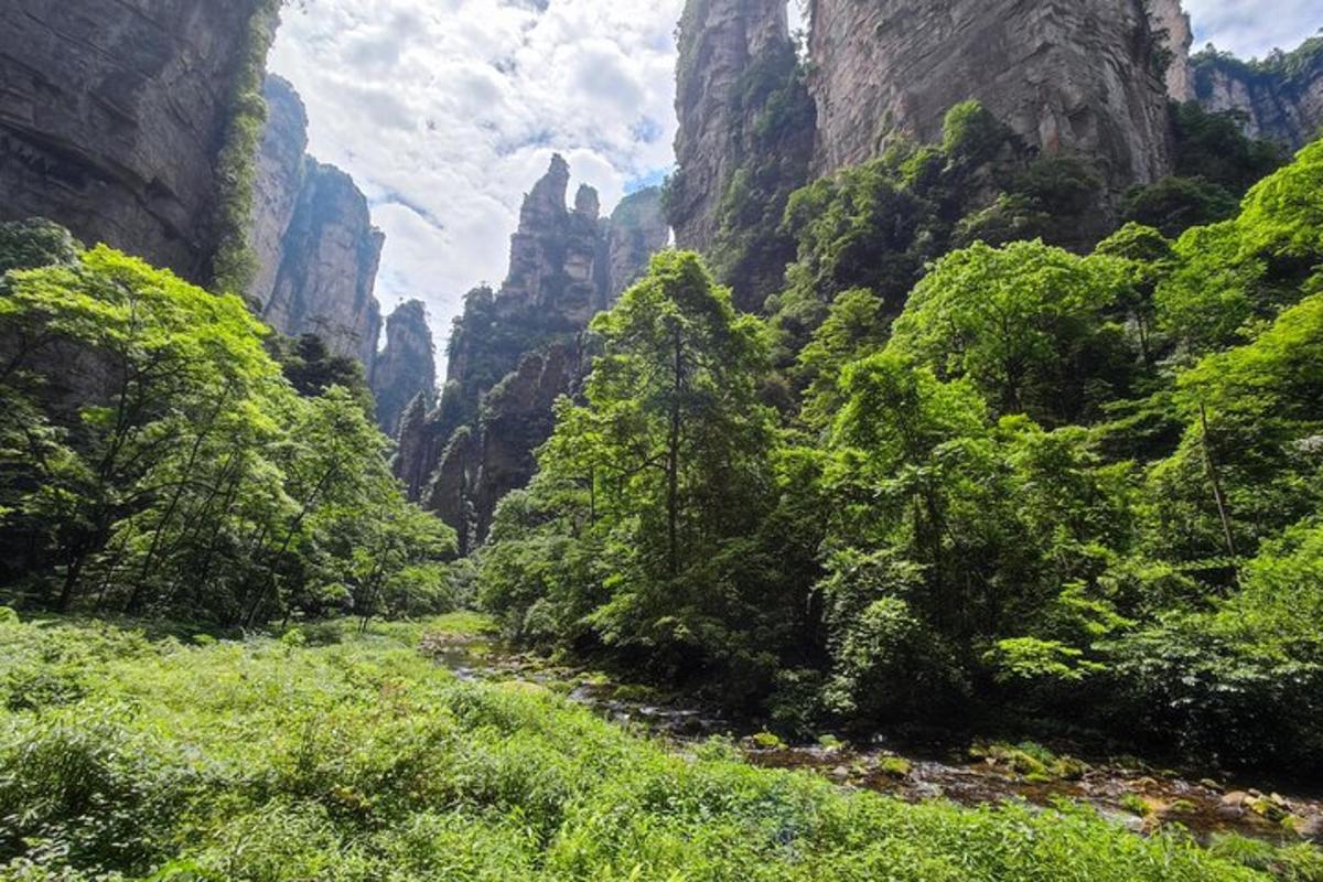 a path through a canyon in the mountains