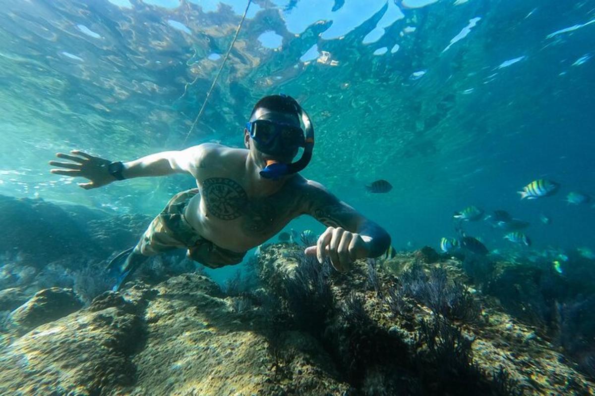 a man in a wetsuit is swimming in the ocean