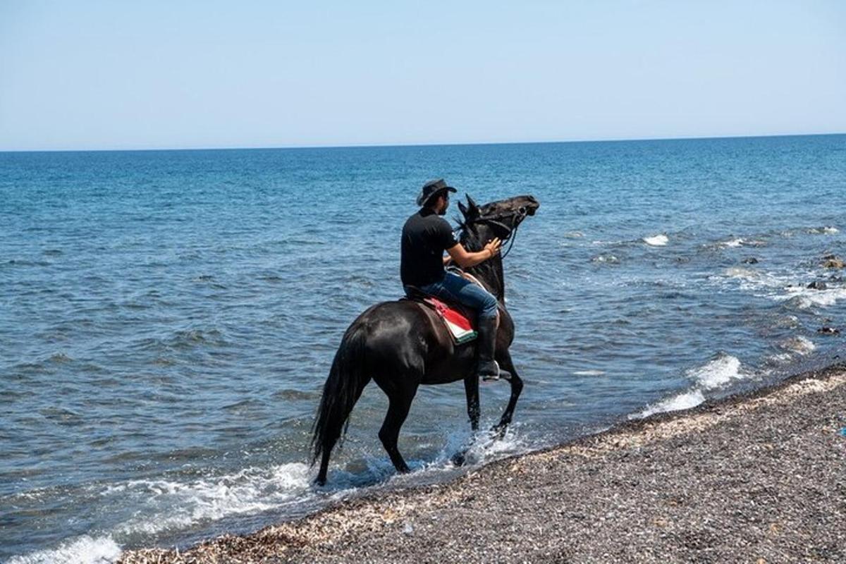 un bărbat călare pe un cal pe plajă
