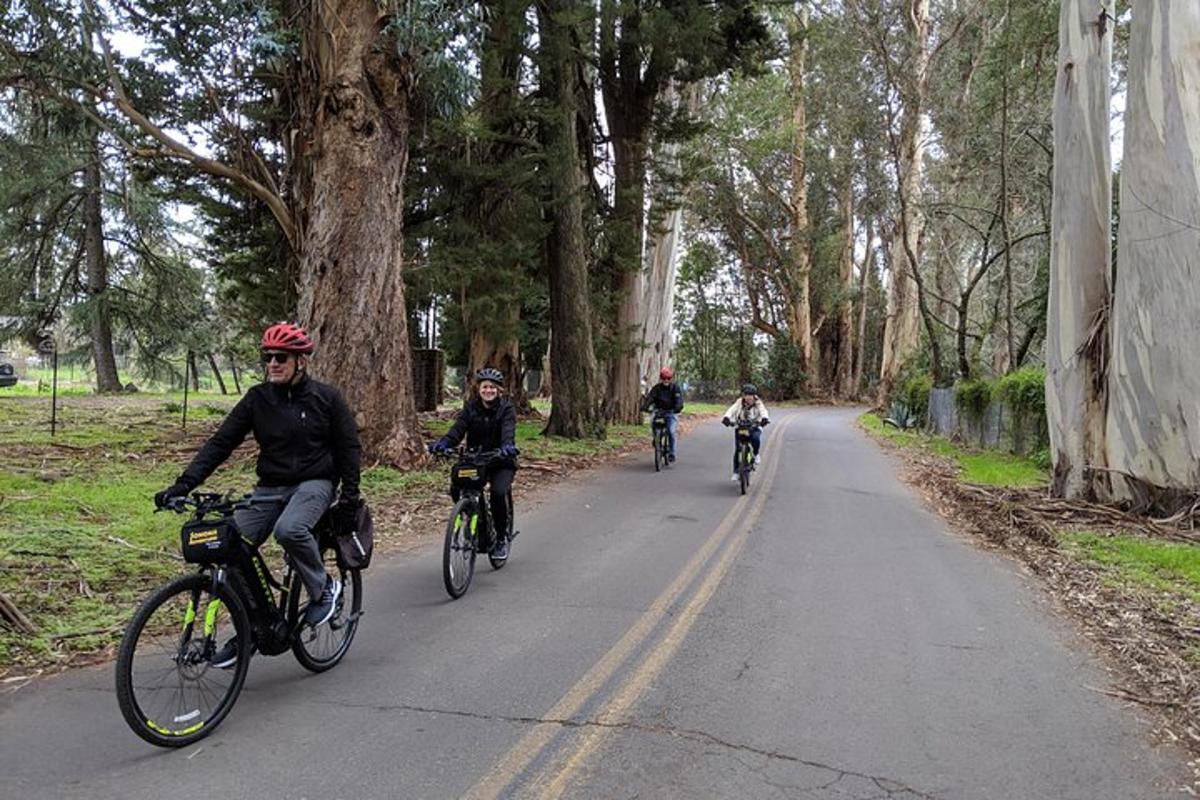 Un grupo de personas que van en bicicleta por una calle.