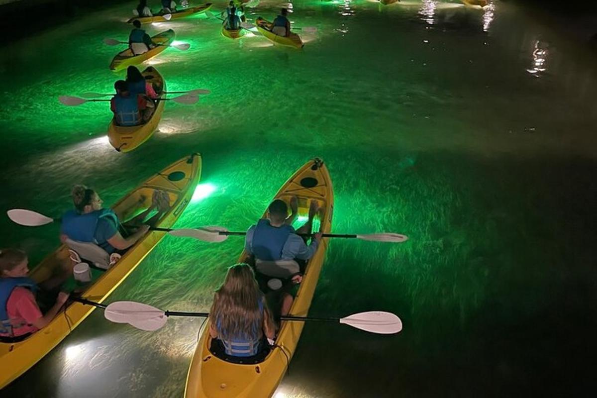 un gruppo di persone in kayak in acqua