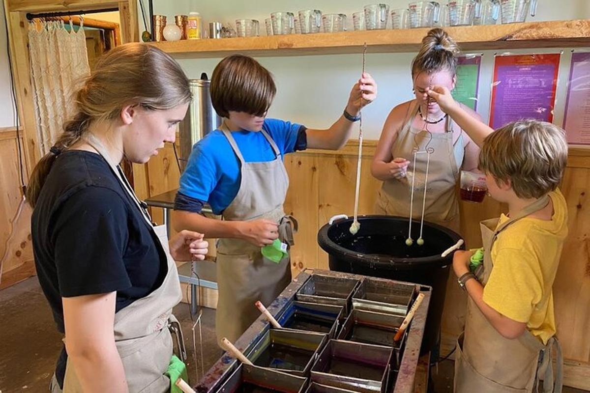 a group of people in a kitchen preparing food