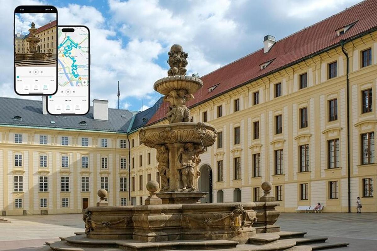 vodní fontána před velkou budovou