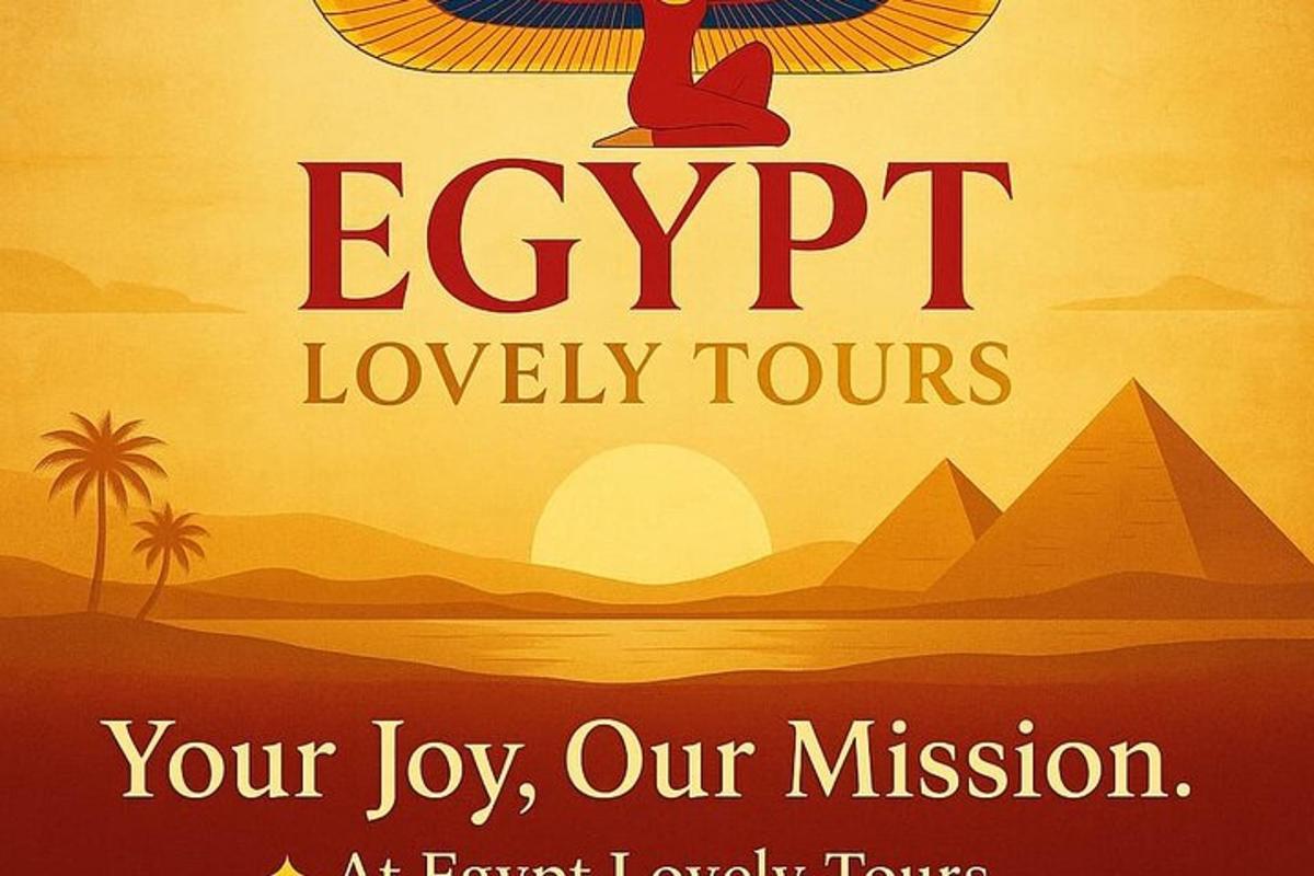 plakát s věrnostním programem v Egyptě s pyramidami