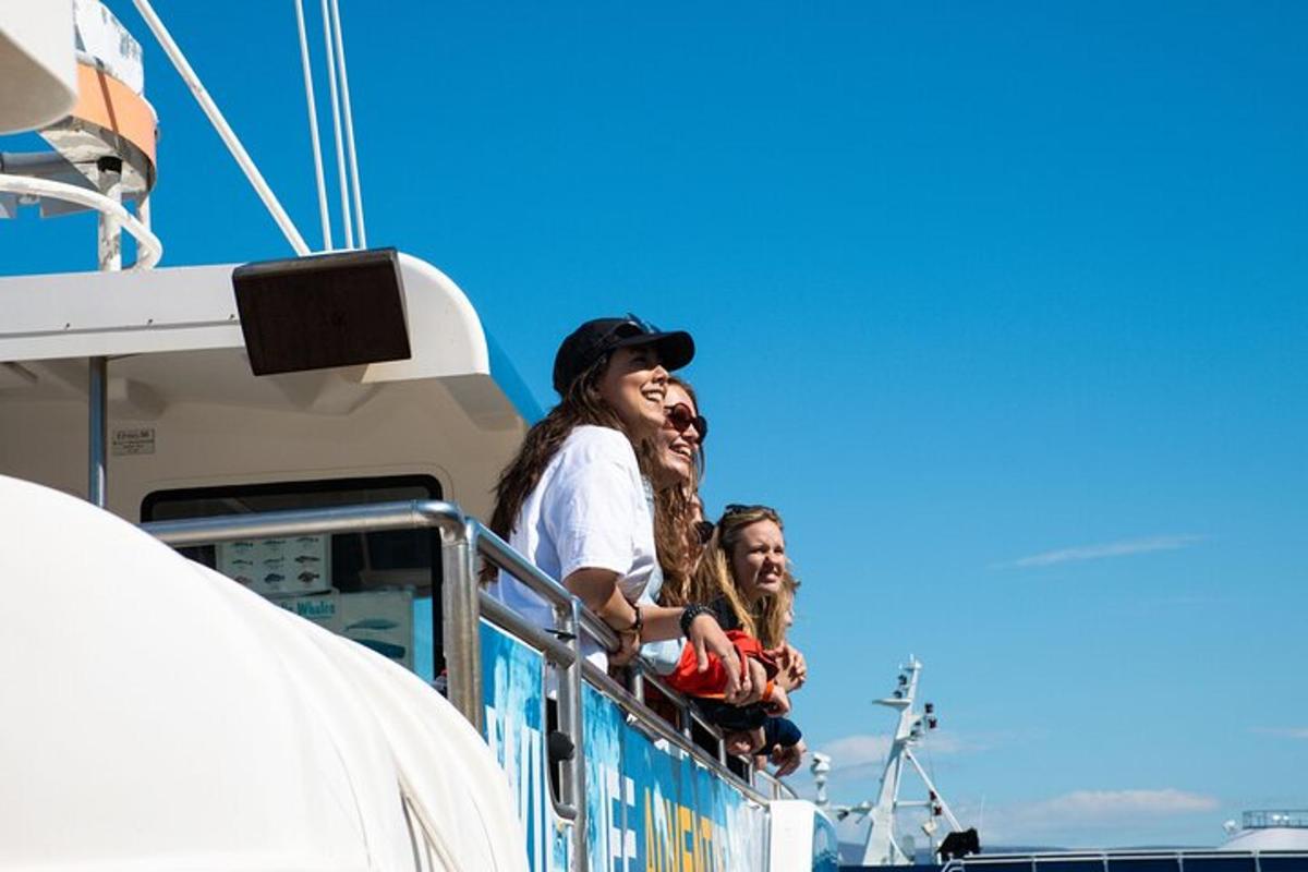 a group of people sitting on a boat