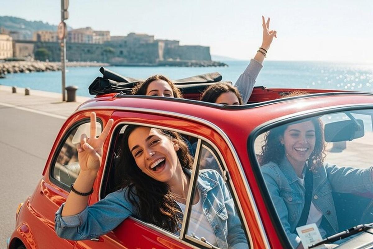 un grupo de personas viajando en un coche
