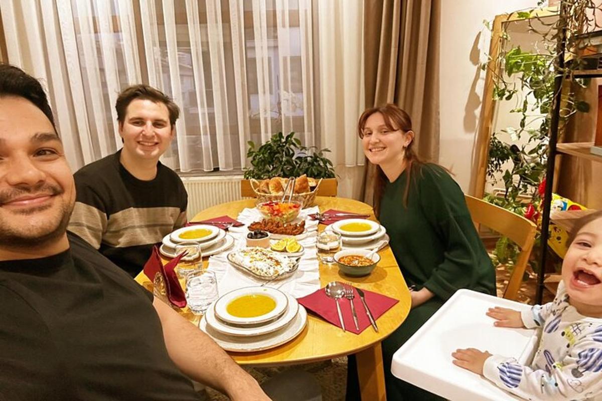 a group of people sitting around a table