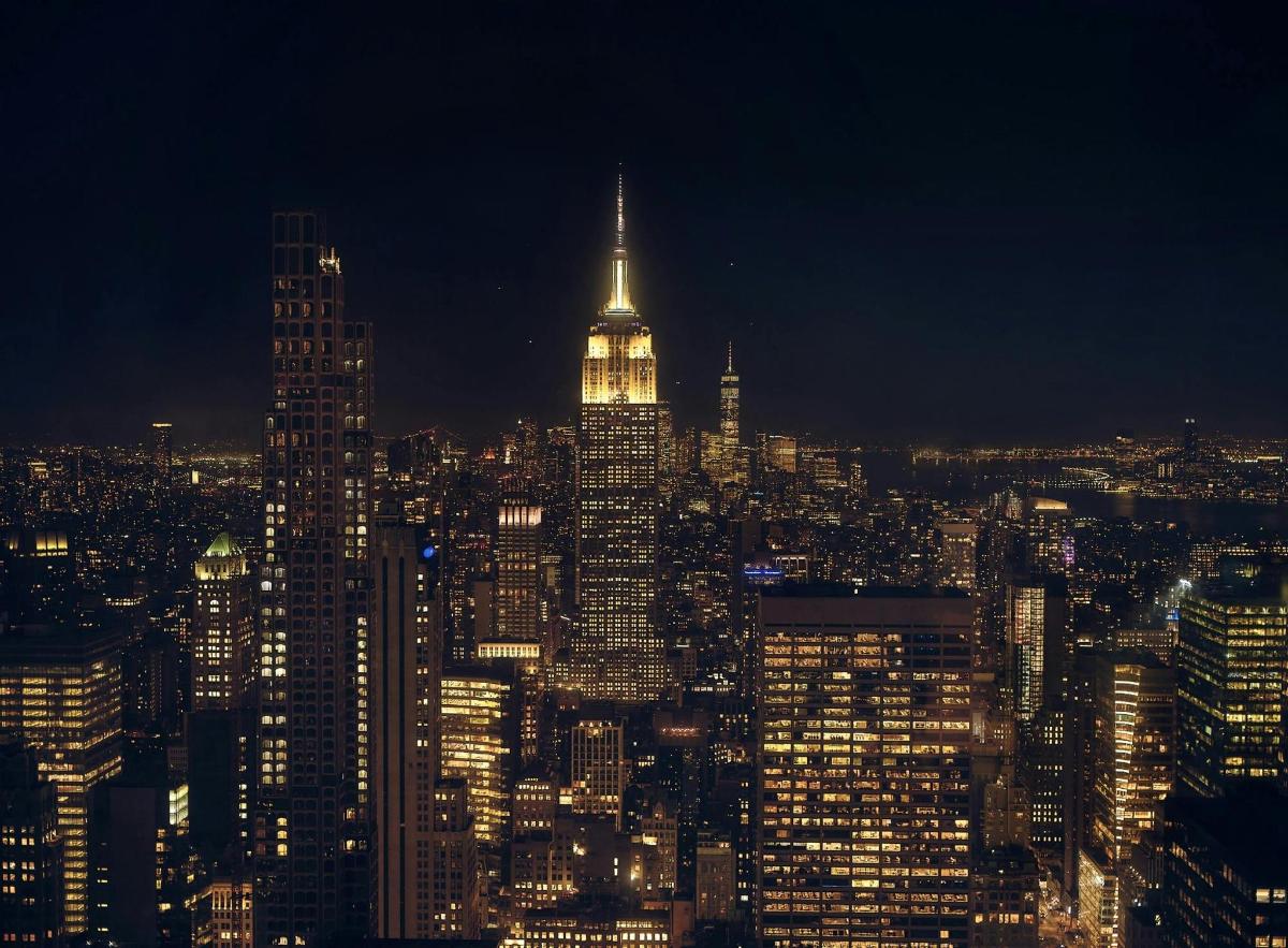 a view of a large city at night