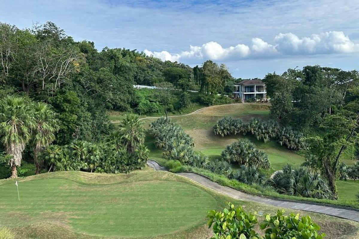an aerial view of a golf course