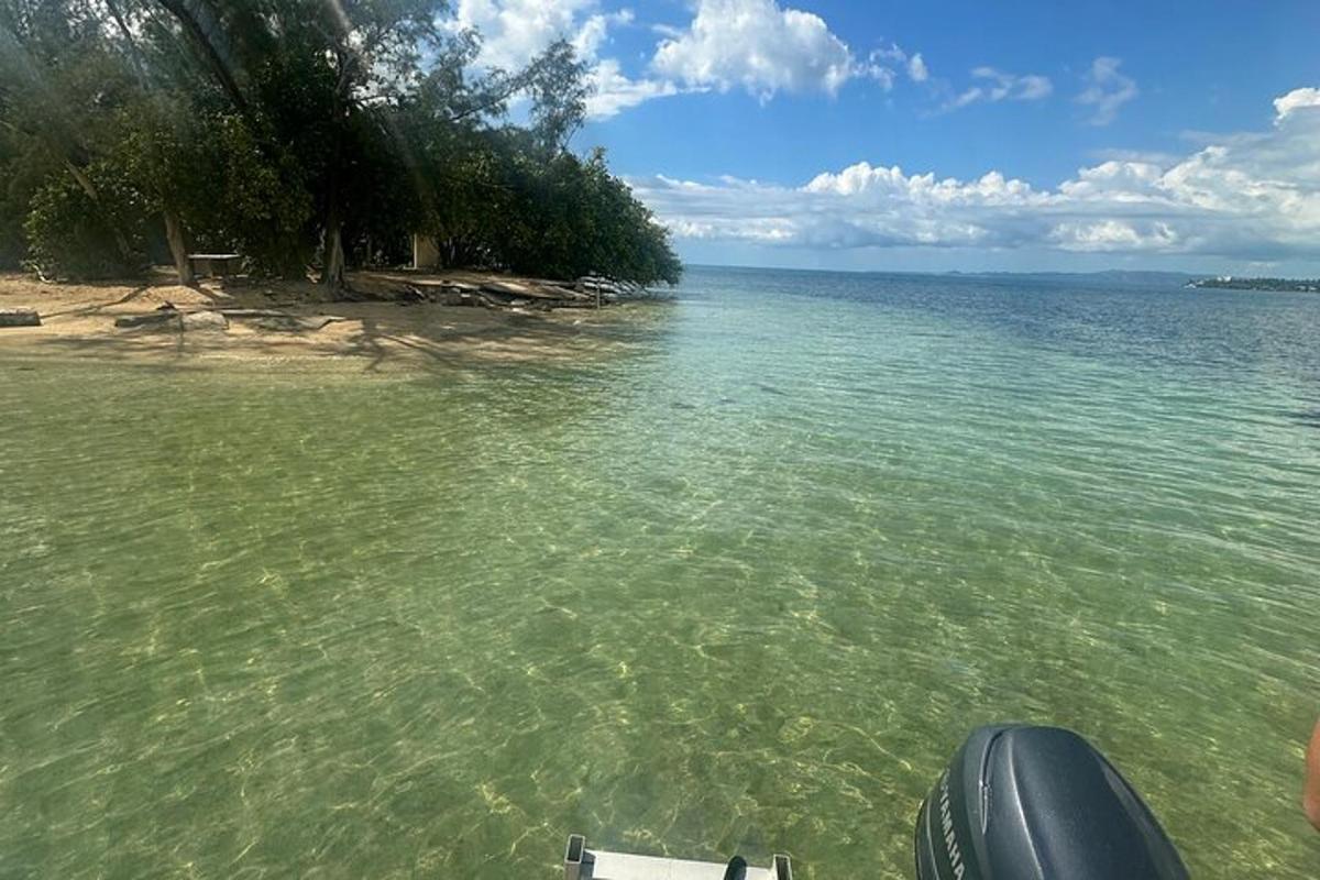 a view of the ocean from a boat in the water
