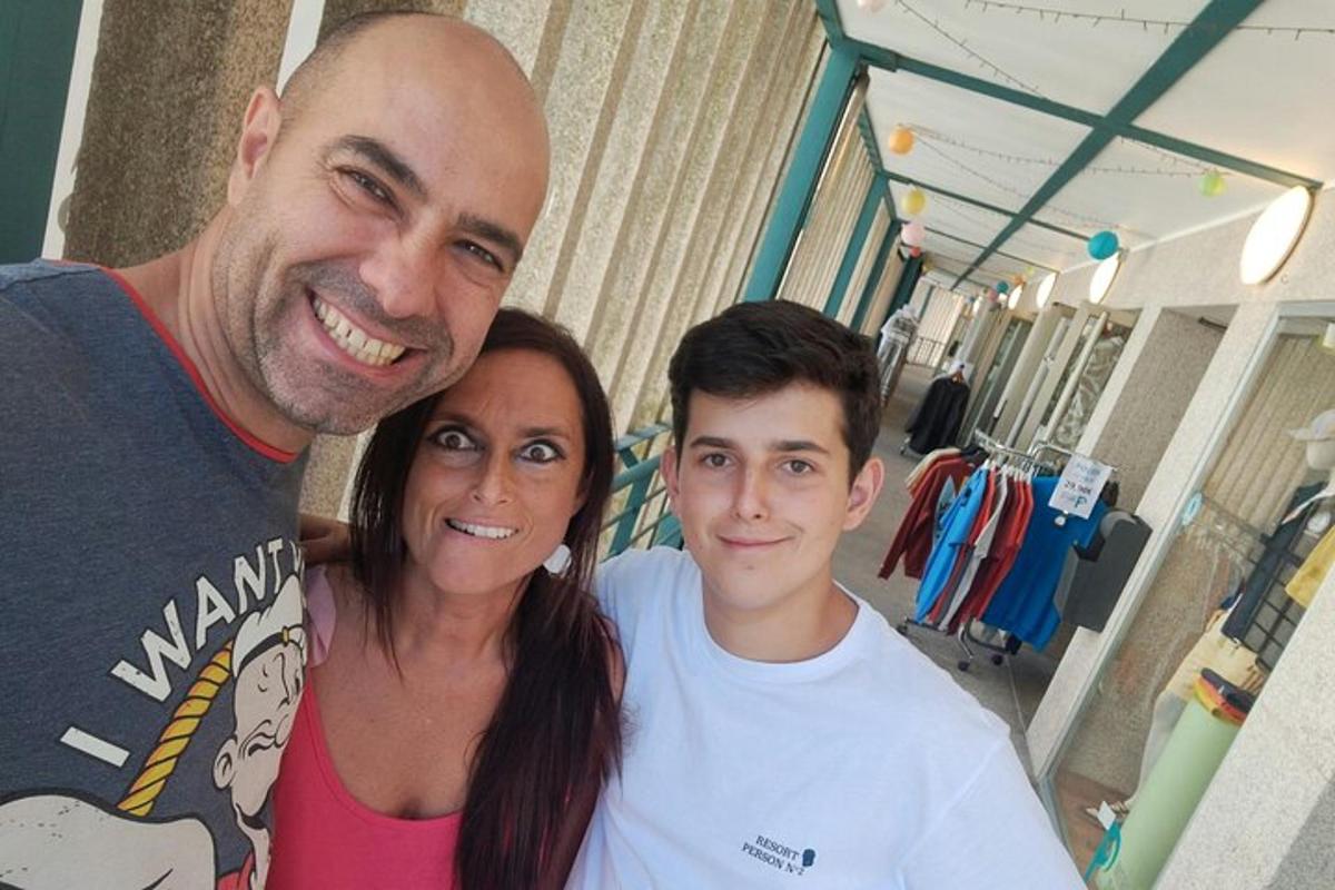 a man and a woman posing for a picture