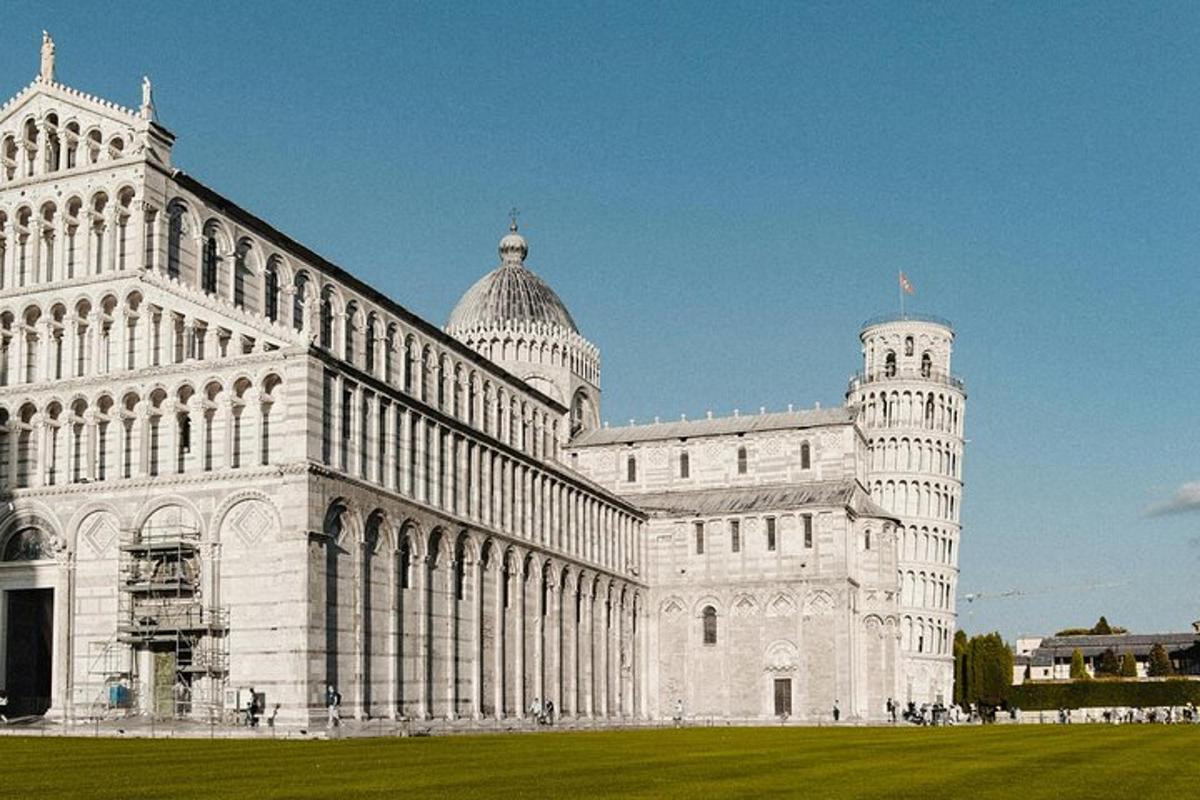a large white building with a tower on top of it