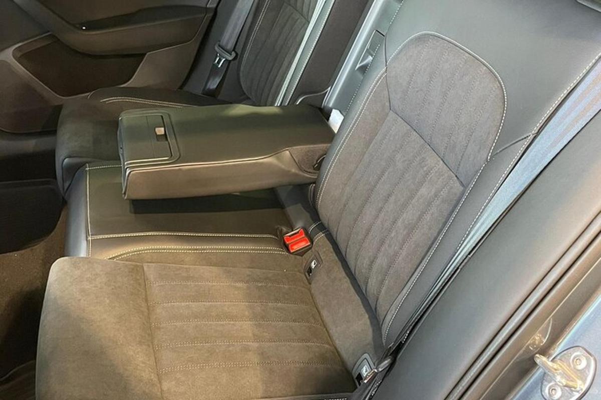 a backseat of a car with the back seatservation