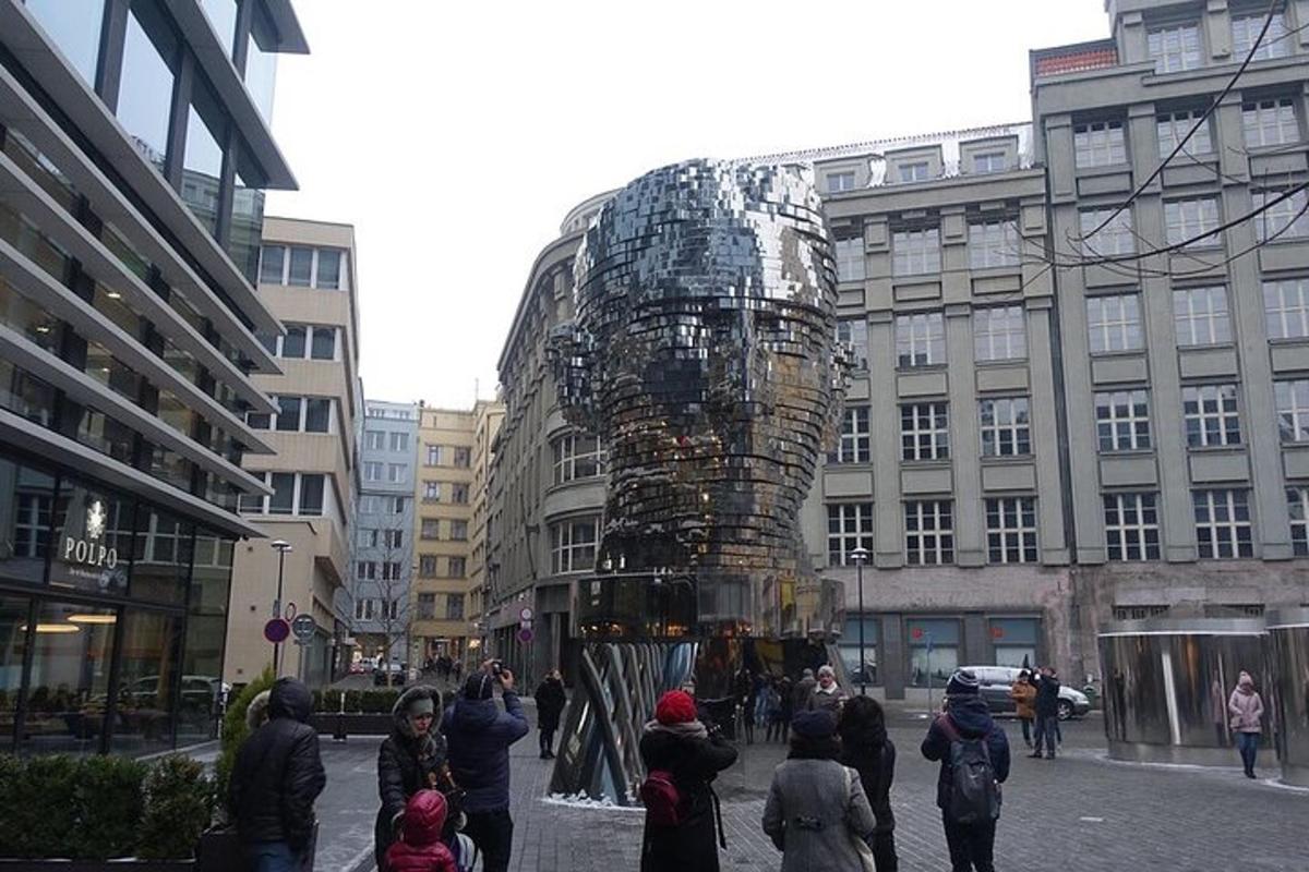 a group of people standing in front of a building