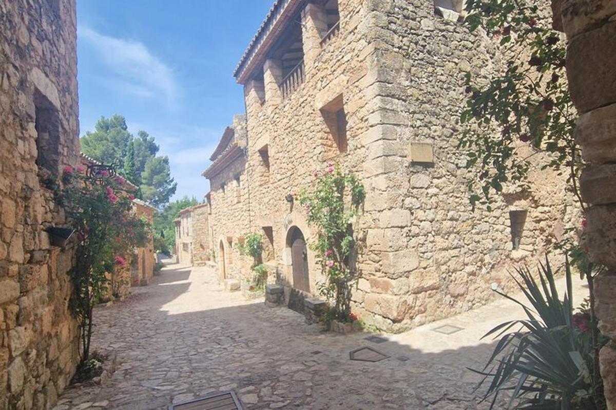 an alley in an old stone building