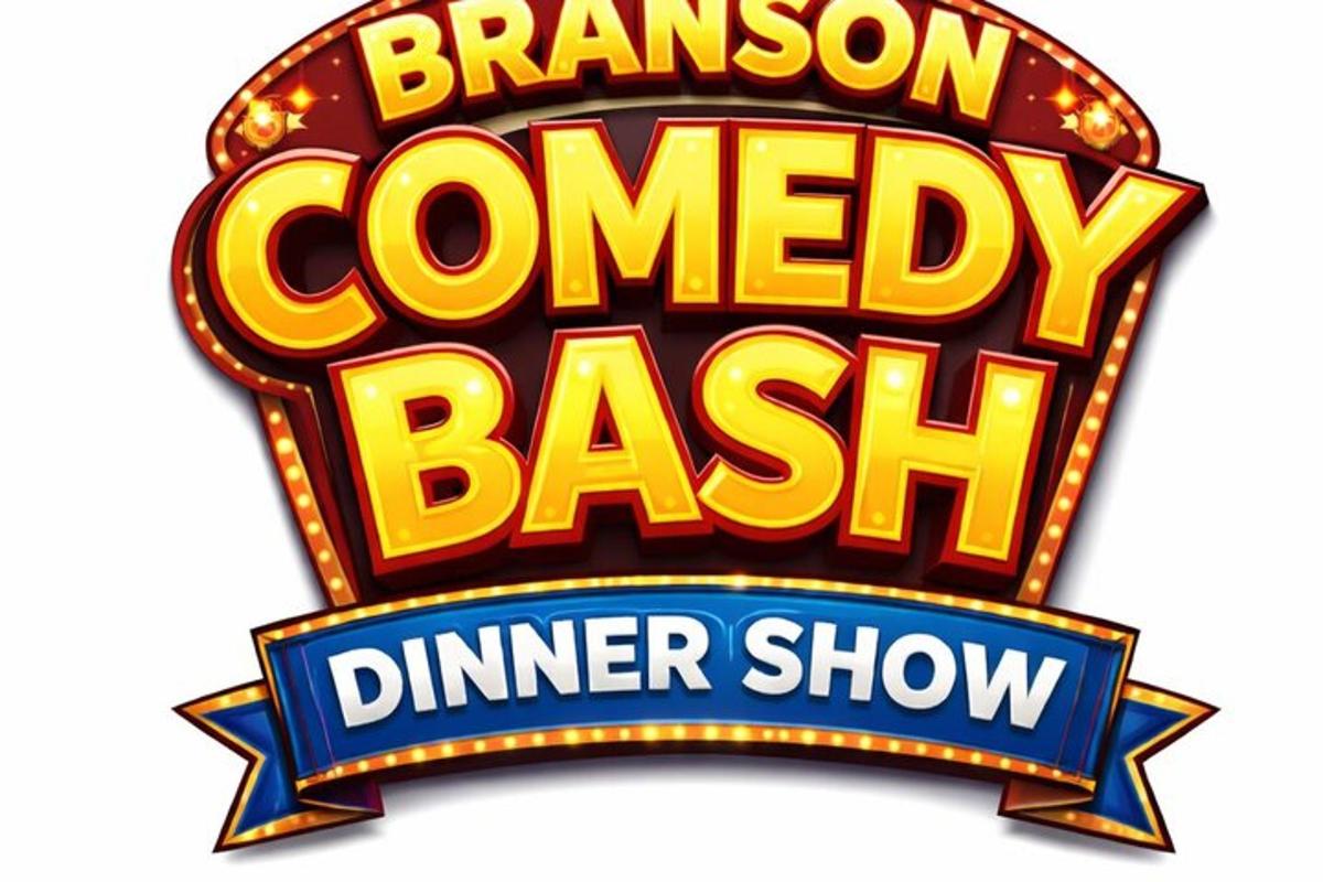 a sign for a channel comedy bash dinner show