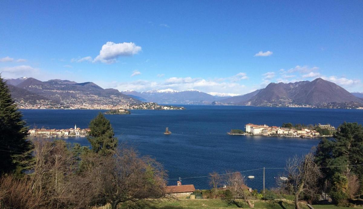 a view of a large body of water with mountains