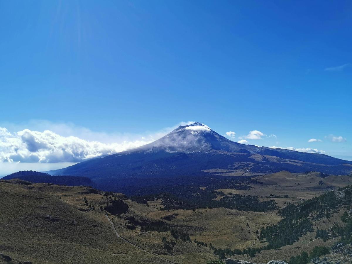 una montaña cubierta de nieve en medio de un valle