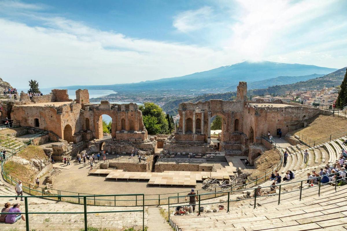 an amphitheatre in the ruins of the ancient city