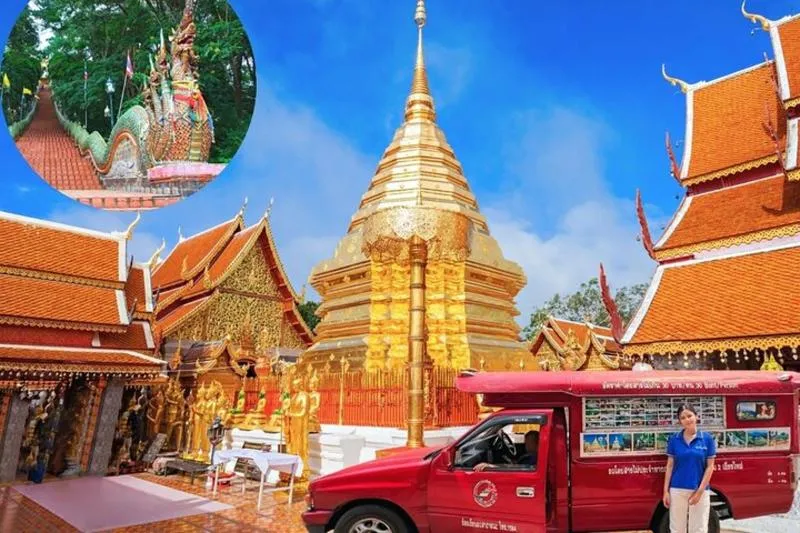 Featured tour with 44 reviews: Doi Suthep Temple Tour by Local Red Car – 3 Hours Experience