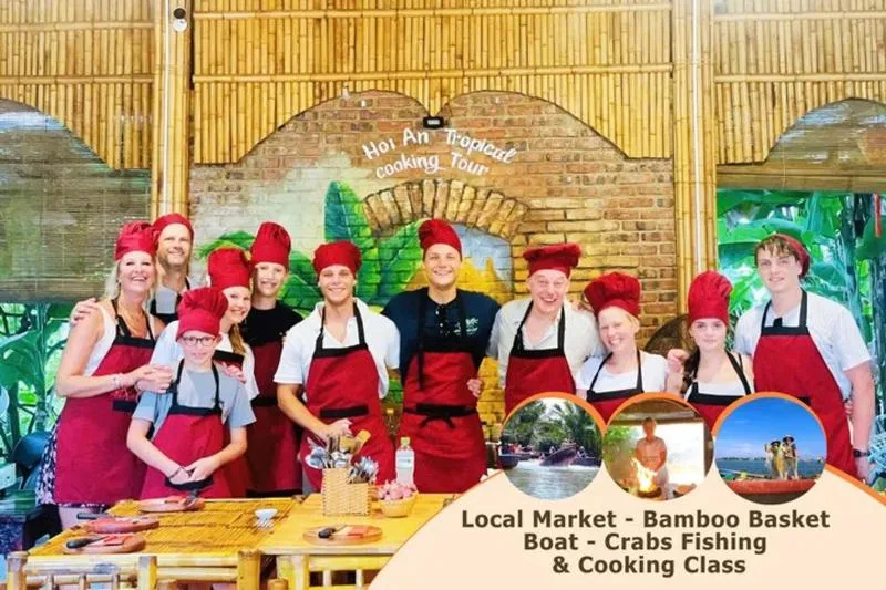 Featured tour with 200 reviews: Cooking Class Hoi An:Local Market, Basket Boat, Fishing & Cooking
