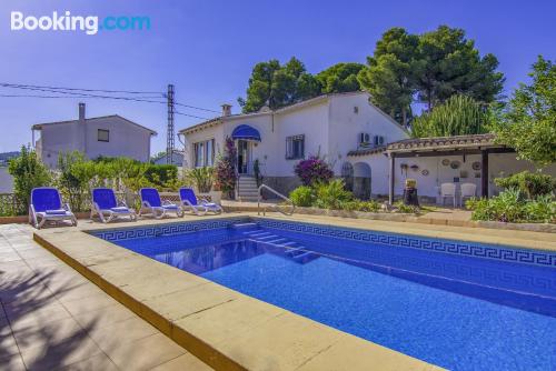 2 bedrooms place with terrace and swimming pool.