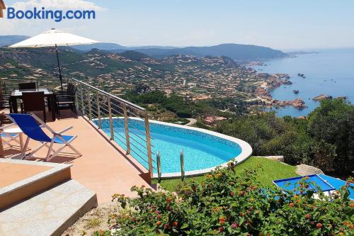 Place for 6 or more in Costa Paradiso with pool and terrace.