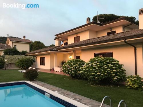 Stay cool: air-con home in Grottaferrata with pool and terrace.