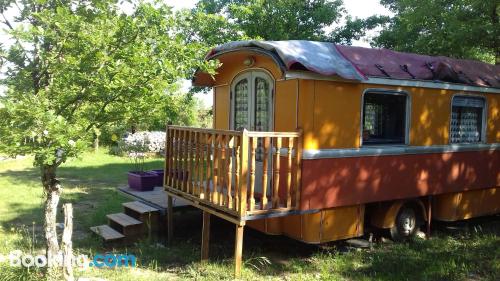 Place for 2 people in Les Vans with terrace.